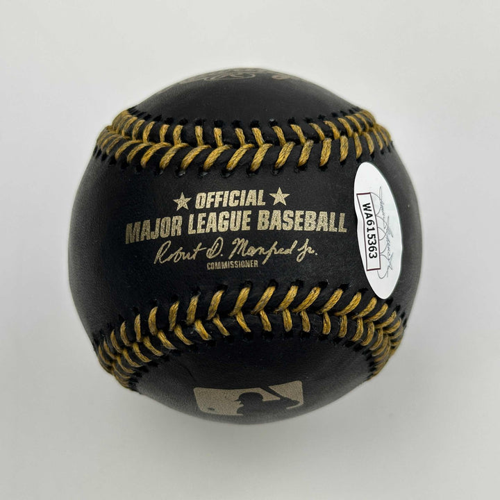 Autographed/Signed Gary Sheffield Black Rawlings ROML Baseball JSA COA
