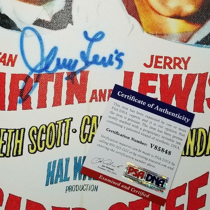 Jerry Lewis signed 16x20 Canvas Photo Scared Stiff Autograph ~ PSA/DNA COA