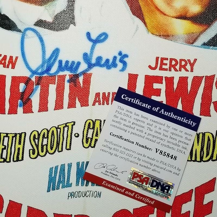 Jerry Lewis signed 16x20 Canvas Photo Scared Stiff Autograph ~ PSA/DNA COA