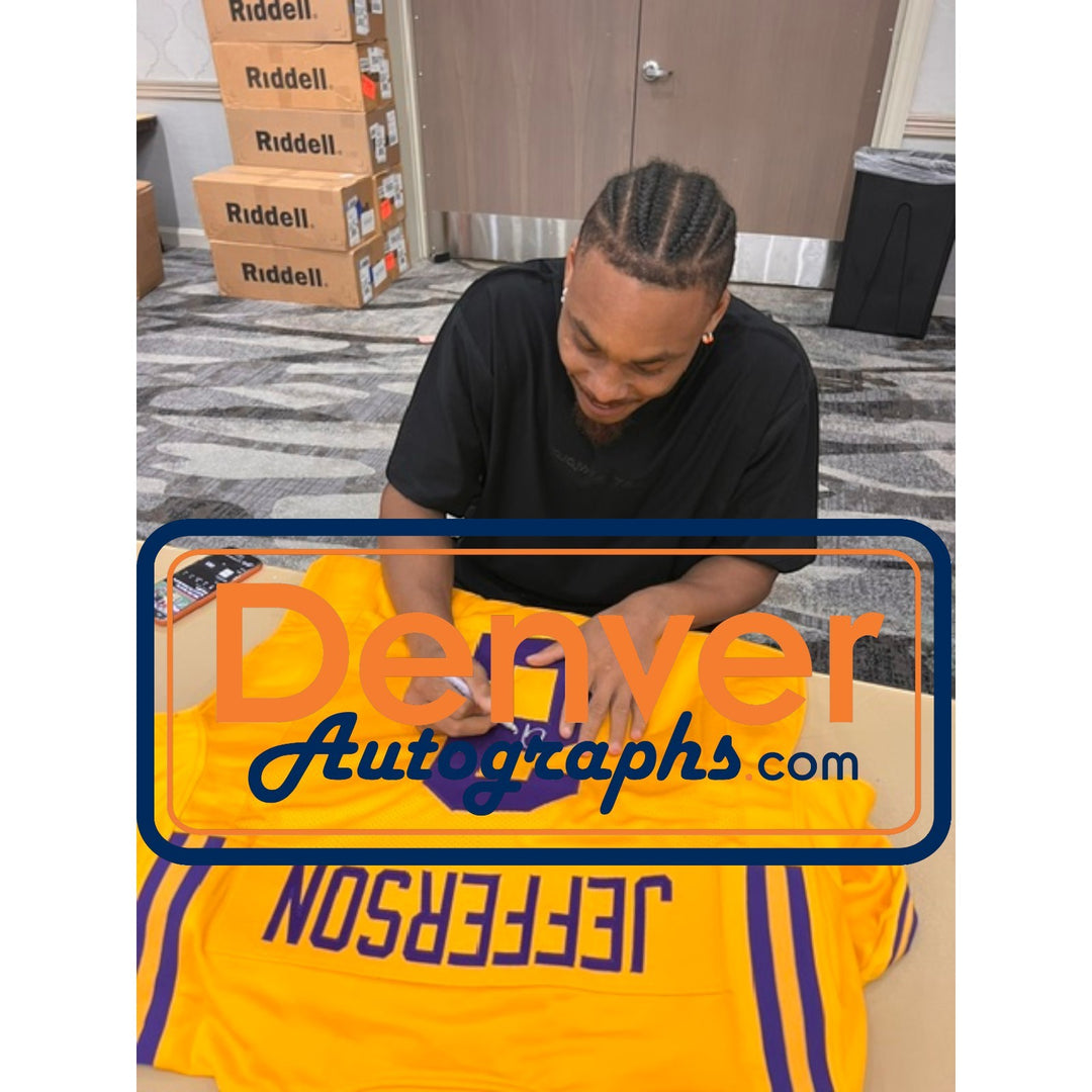 Justin Jefferson Autographed College Style XL Yellow Jersey Beckett WIT 57922