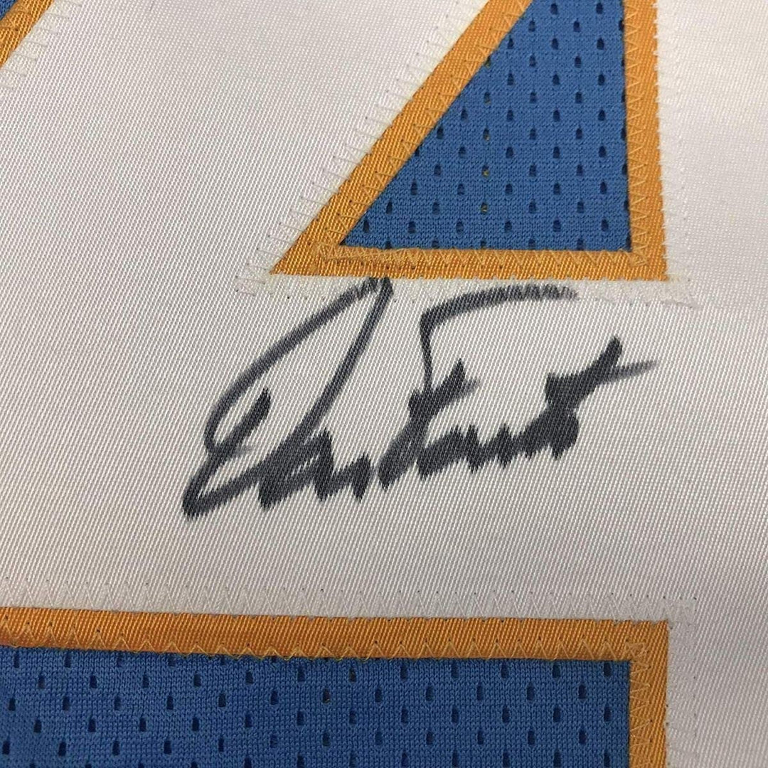Framed Signed Dan Fouts 35x39 San Diego Powder Blue Jersey PSA/DNA COA