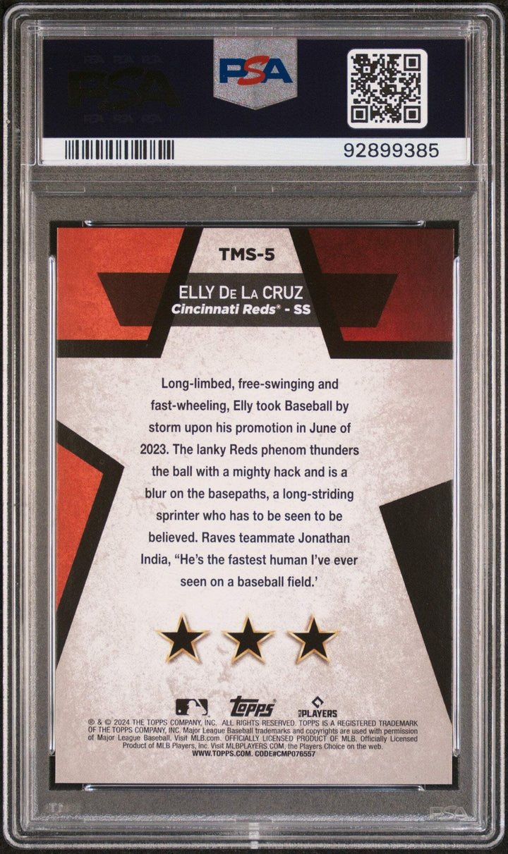 Graded 2024 Topps Elly De La Cruz #TMS5 Mega Star Rookie RC Baseball Card PSA 10