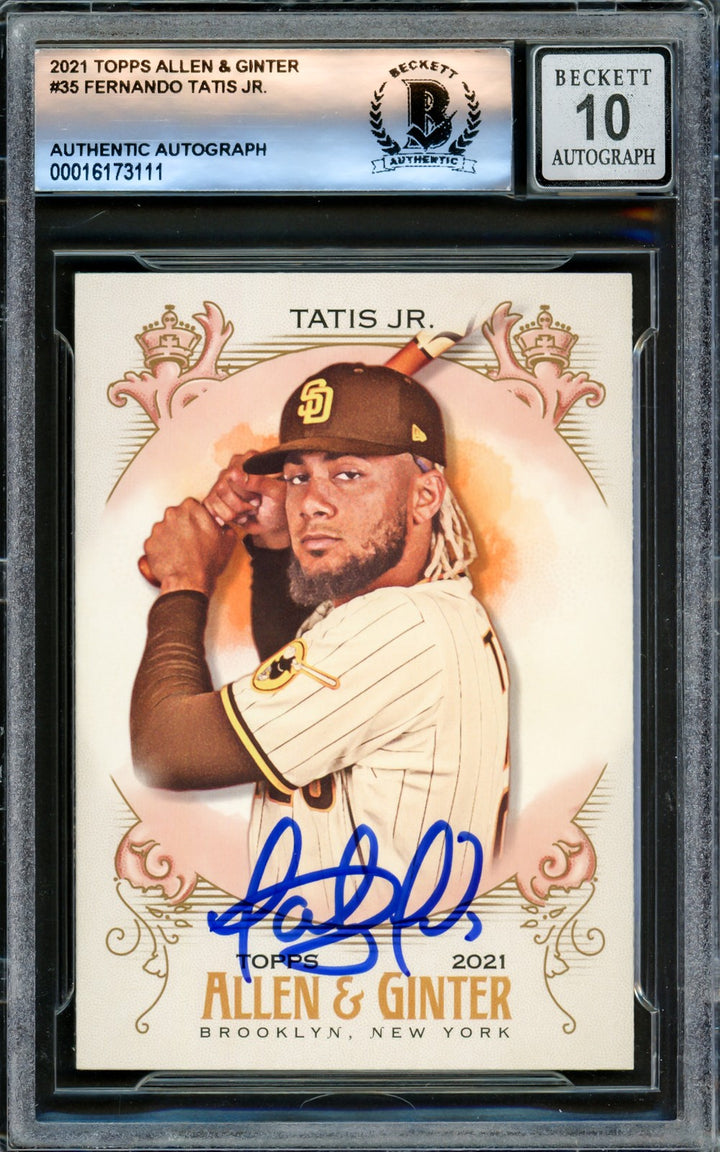 Fernando Tatis Jr. Signed 2021 Topps Allen & Ginter Card #35 San Diego Padres