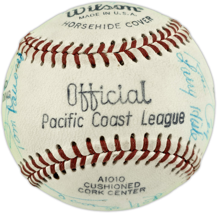 1972 Albuquerque Dukes Signed Wilson PCL Baseball 20 Sigs Tommy Lasorda