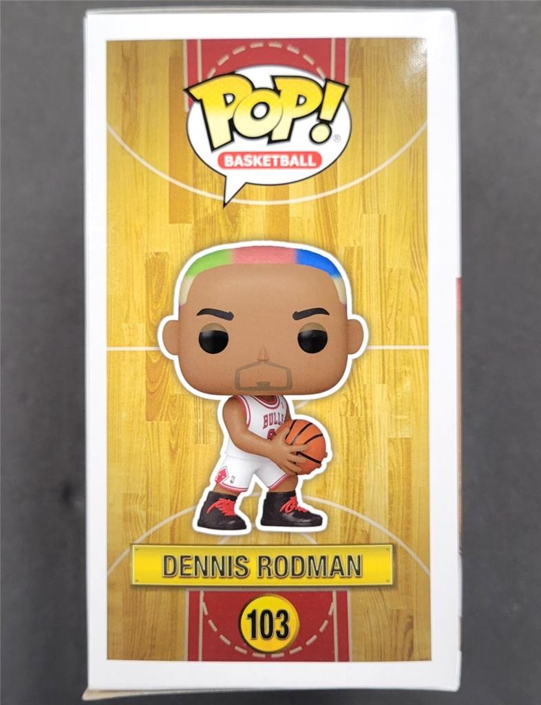 Dennis Rodman signed Chicago Bulls Funko Pop! 103 figure autograph ~ Beckett BAS