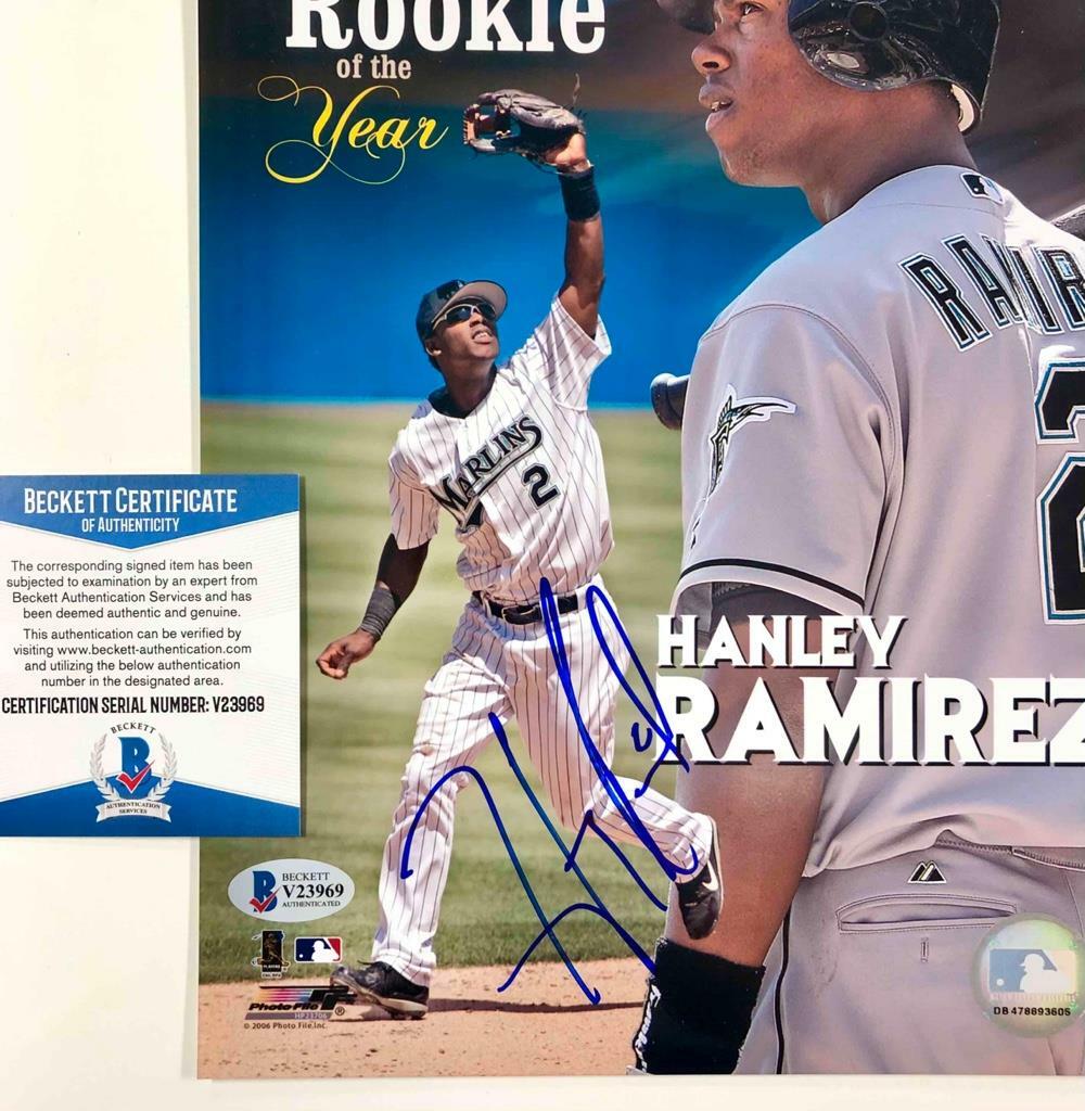 Hanley Ramirez auto 2006 Rookie of the Year signed 8x10 photo BAS COA Beckett