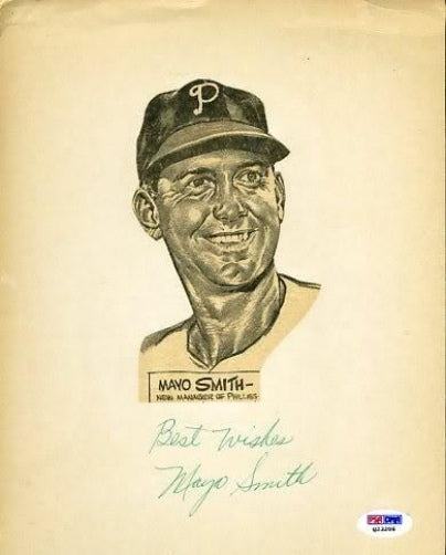 Mayo Smith Psa/dna Signed 8x10 Cut Photo Certed Autograph Authentic