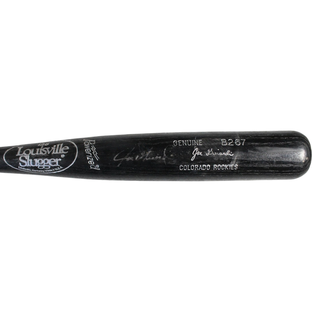 Joe Girardi Autographed Colorado Rockies Game Used Broken LS Black Bat 53923