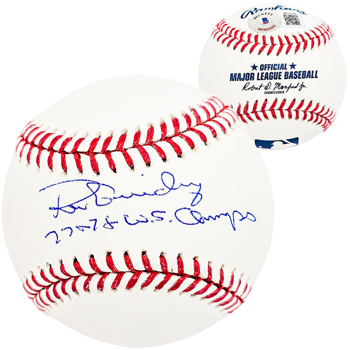 Ron Guidry Signed Official MLB Baseball Yankees "77 & 78 WS Champs" Beckett Wit