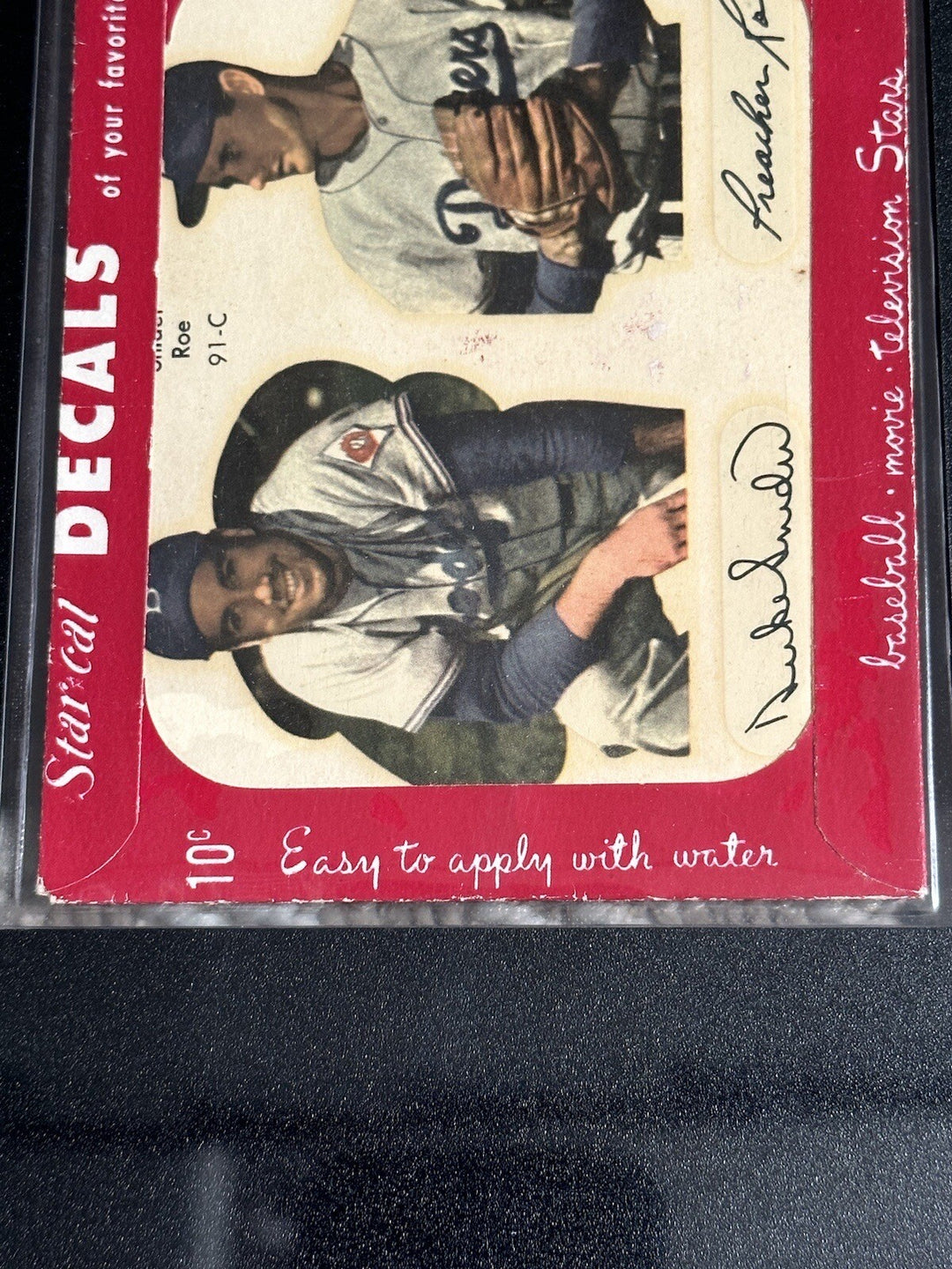 1952 Star-Cal Decals #91-C: Duke Snider & Preacher Roe In Envelope SGC Auth Nm