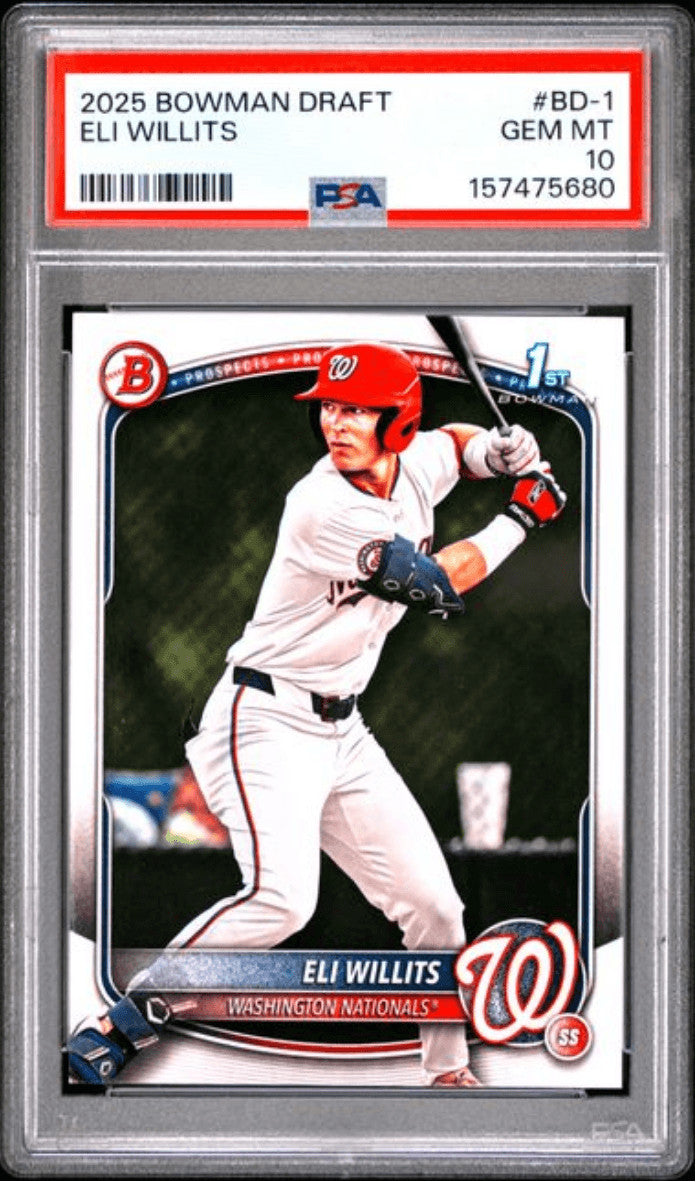 Graded 2025 Topps Bowman Draft Eli Willits #BD1 Rookie RC Card PSA 10