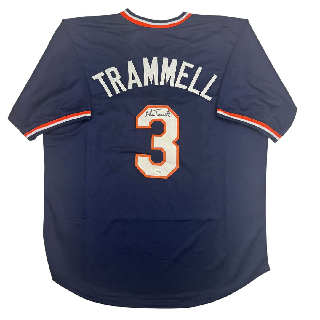 Autographed/Signed Alan Trammell Detroit Grey Baseball Jersey JSA COA