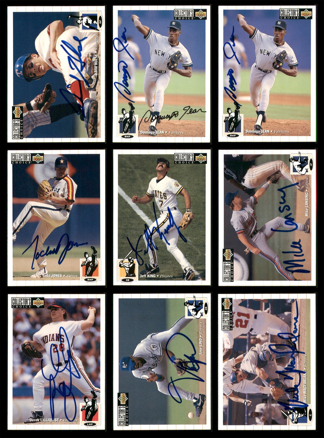 1994 Upper Deck Collector's Choice Baseball Signed Cards Lot Of 87