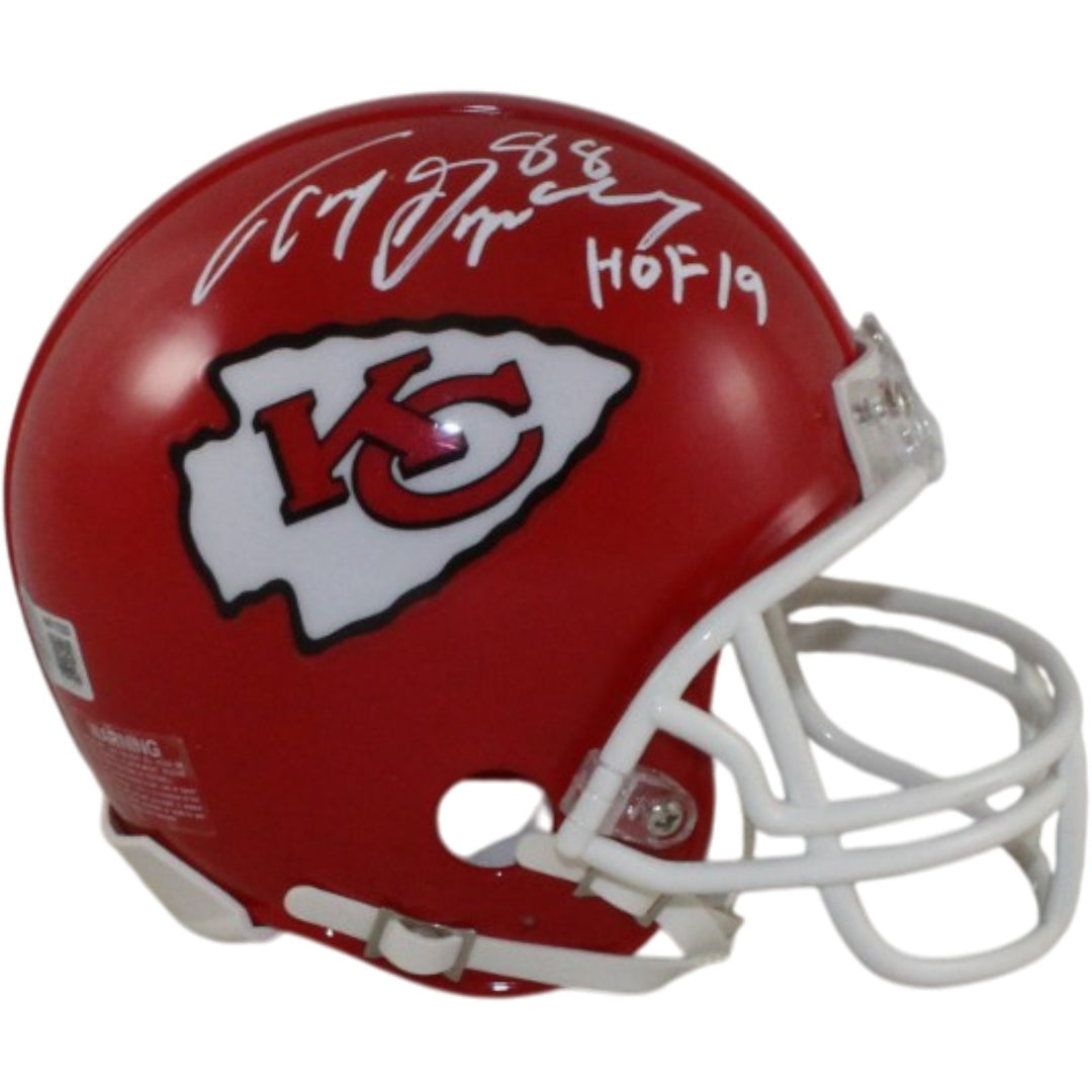 Tony Gonzalez Autographed Kansas City Chiefs VSR4 Mini Helmet HOF Beckett 56416