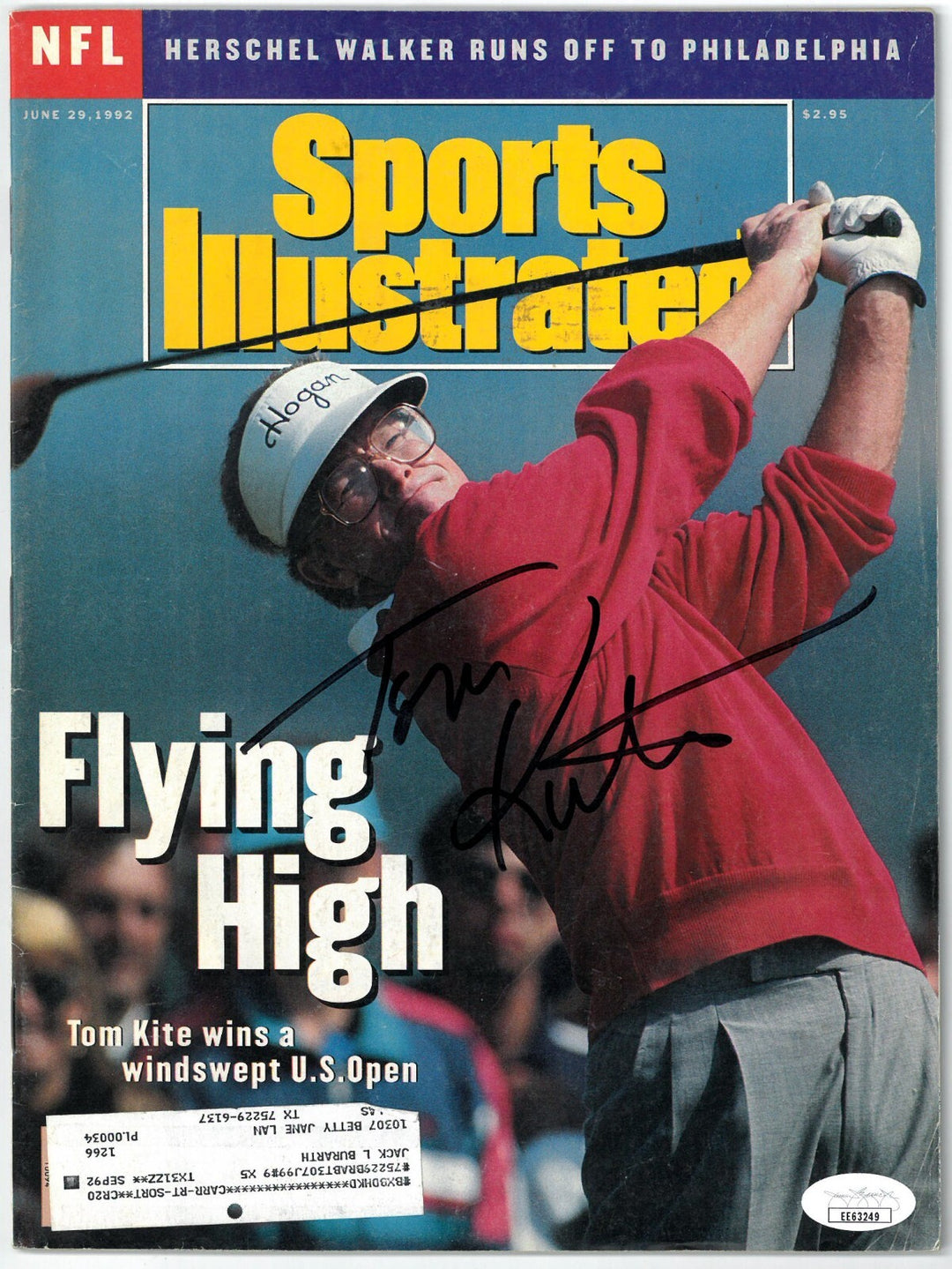 Tom Kite signed Sports Illustrated Full Magazine June 29, 1992- JSA #EE63249