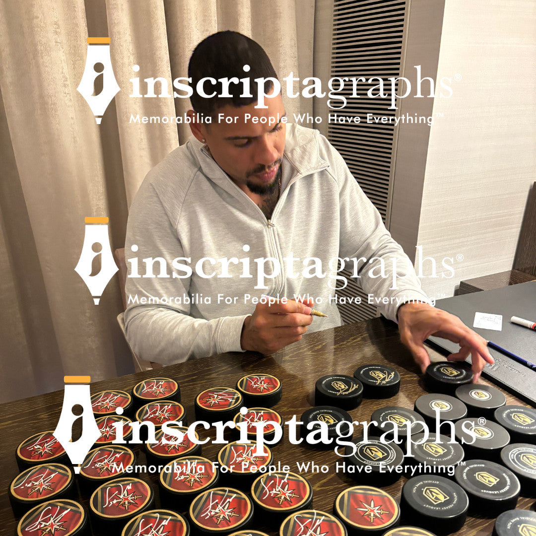 Ryan Reaves Autographed Vegas Golden Knights Reverse Retro Red Puck Signed