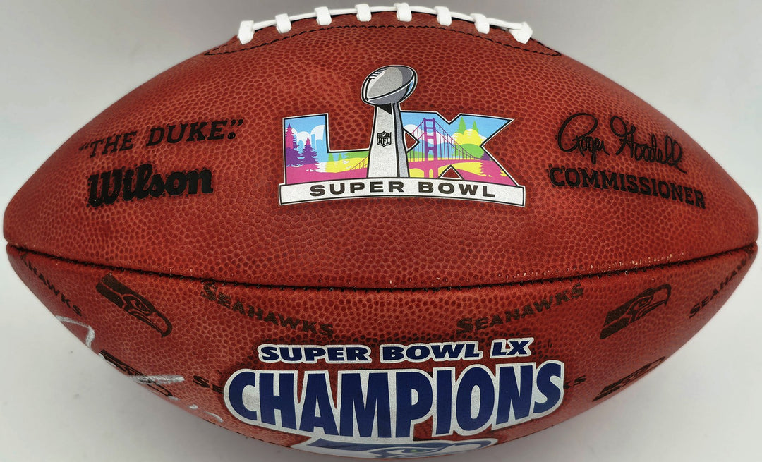 Jaxon Smith-Njigba Signed Seahawks SB LX Logo Leather Football Fanatics