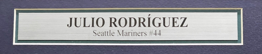 Seattle Mariners Julio Rodriguez Signed Framed White Nike Jersey Beckett BAS QR