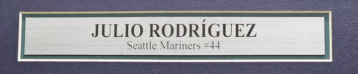 Seattle Mariners Julio Rodriguez Signed Framed White Nike Jersey Beckett BAS QR