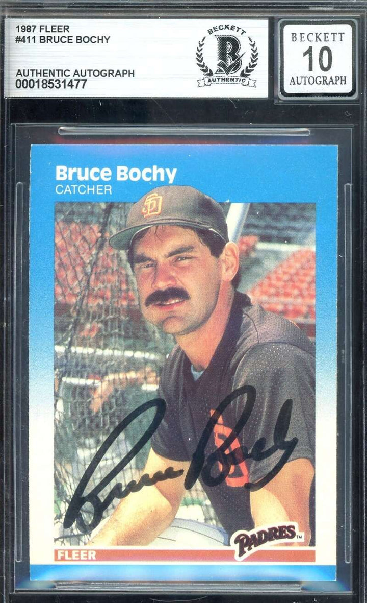 Bruce Bochy Gem Mint 10 Beckett BAS Signed 1987 Fleer Autograph