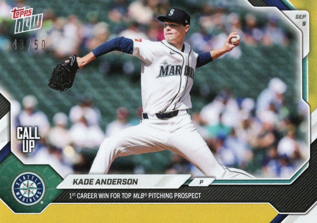 2026 Topps Now Kade Anderson #654 Gold Foil /50 Rookie RC Baseball Card