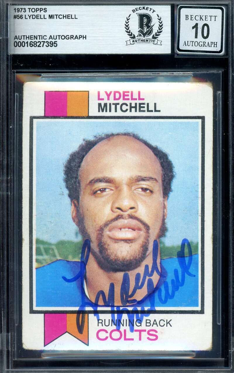 Lydell Mitchell Gem Mint 10 Beckett BAS Signed 1973 Topps Rookie Autograph