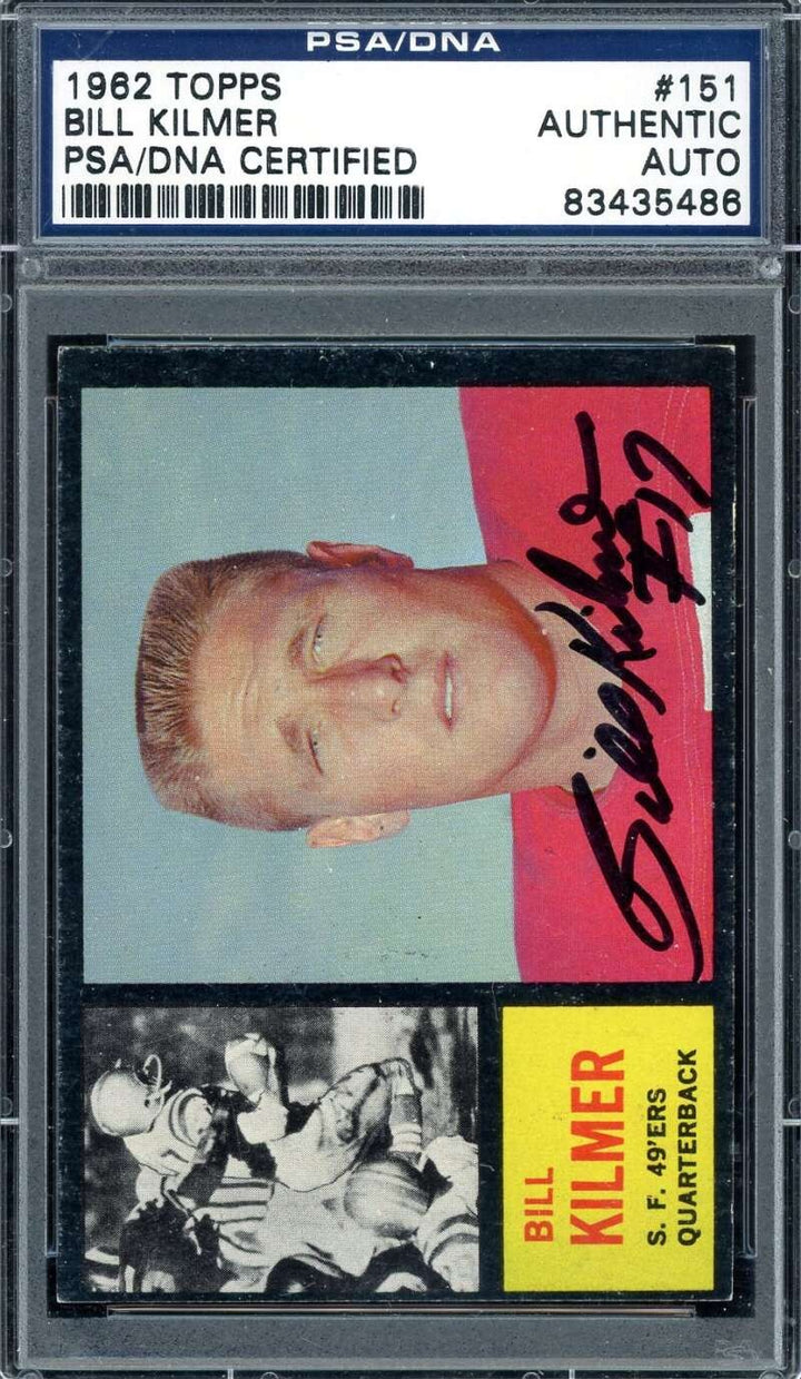 Billy Kilmer PSA DNA Signed 1962 Topps Rookie Autograph