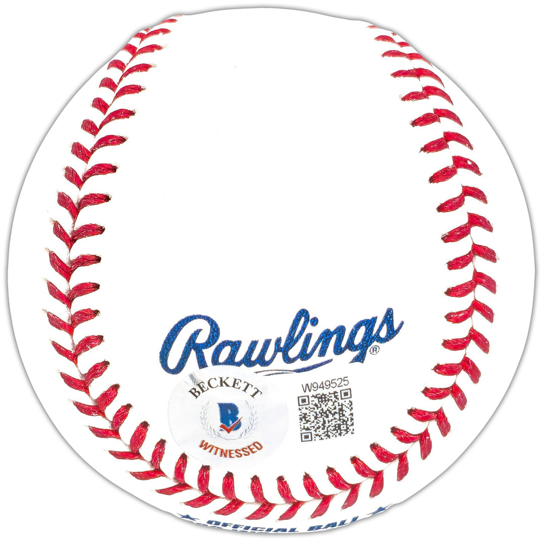 Josh Jung Signed Official 2023 WS Logo MLB Baseball Texas Rangers Beckett Wit