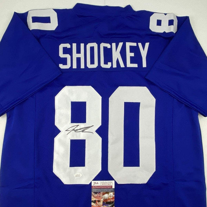 Autographed/Signed JEREMY SHOCKEY New York Blue Jersey JSA COA Auto