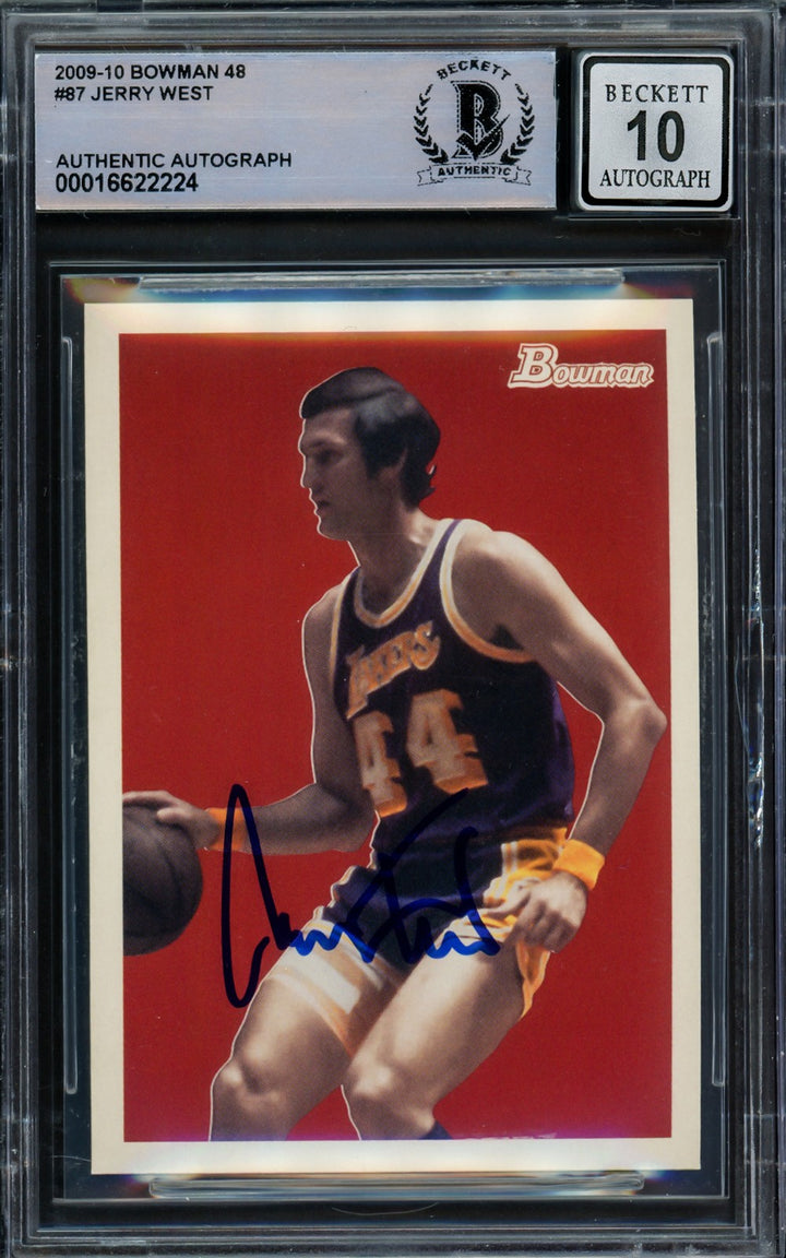 Jerry West Signed 2009-10 Bowman Card 87 Card Lakers Auto GM 10 Beckett