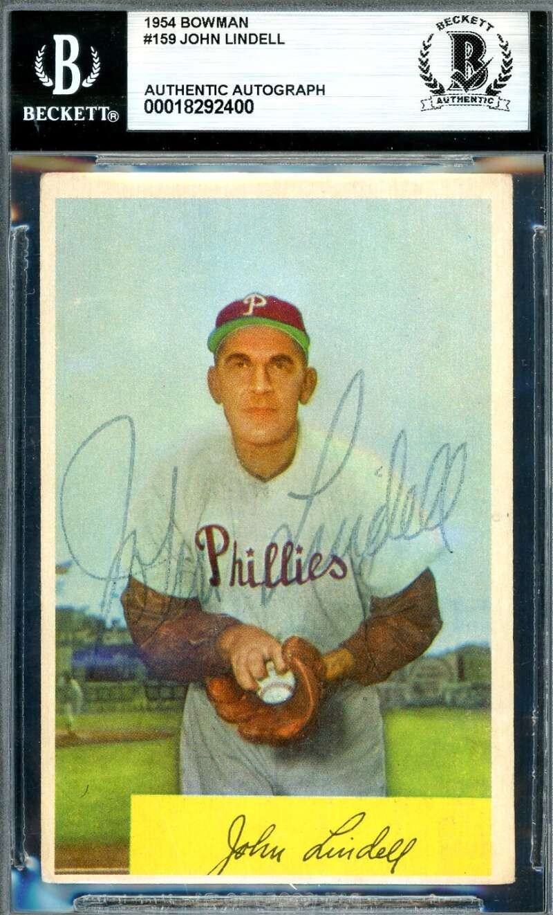 John Lindell Beckett BAS Signed 1954 Bowman Autograph