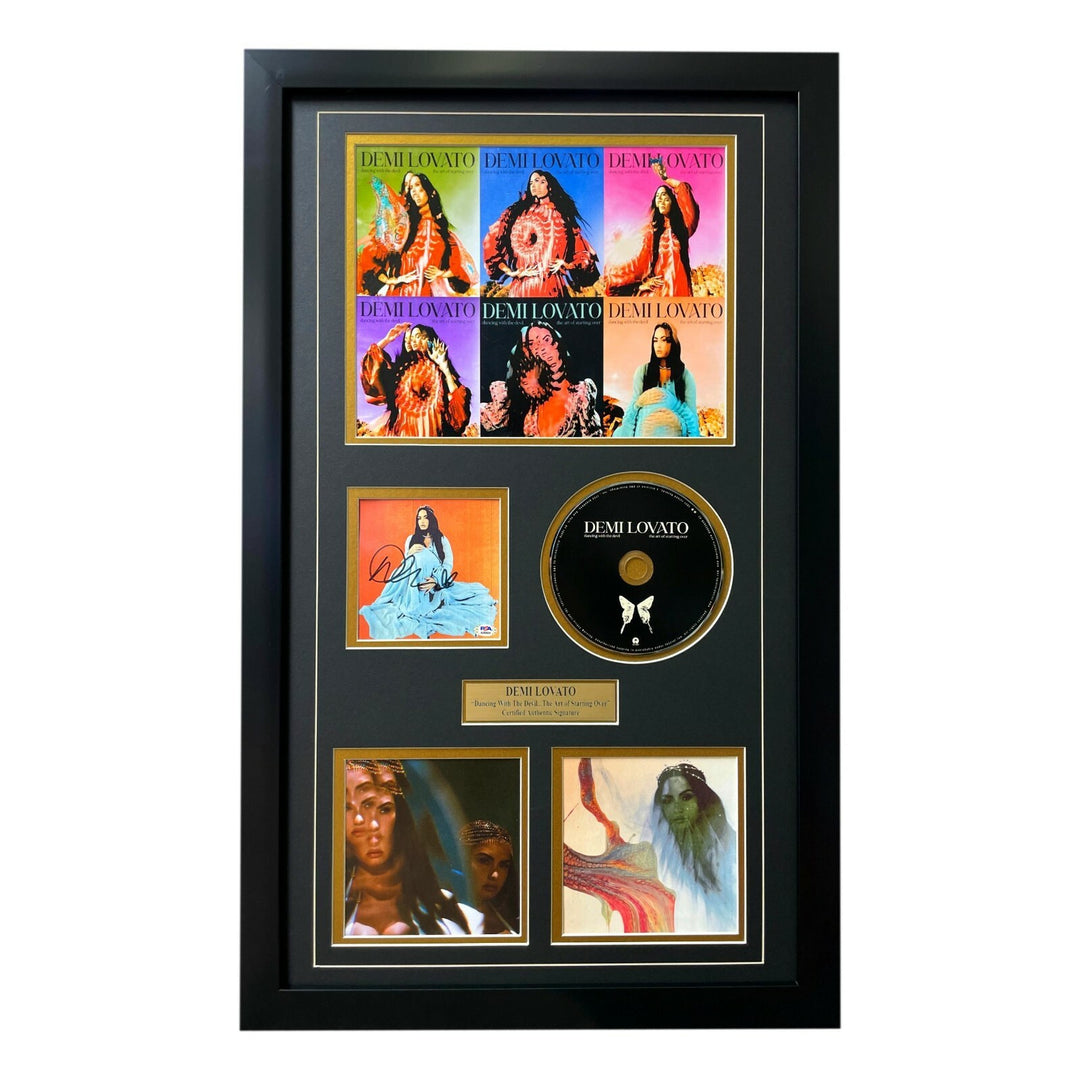 Demi Lovato Autographed "Dancing Devil" CD Album Framed Collage PSA/DNA Signed