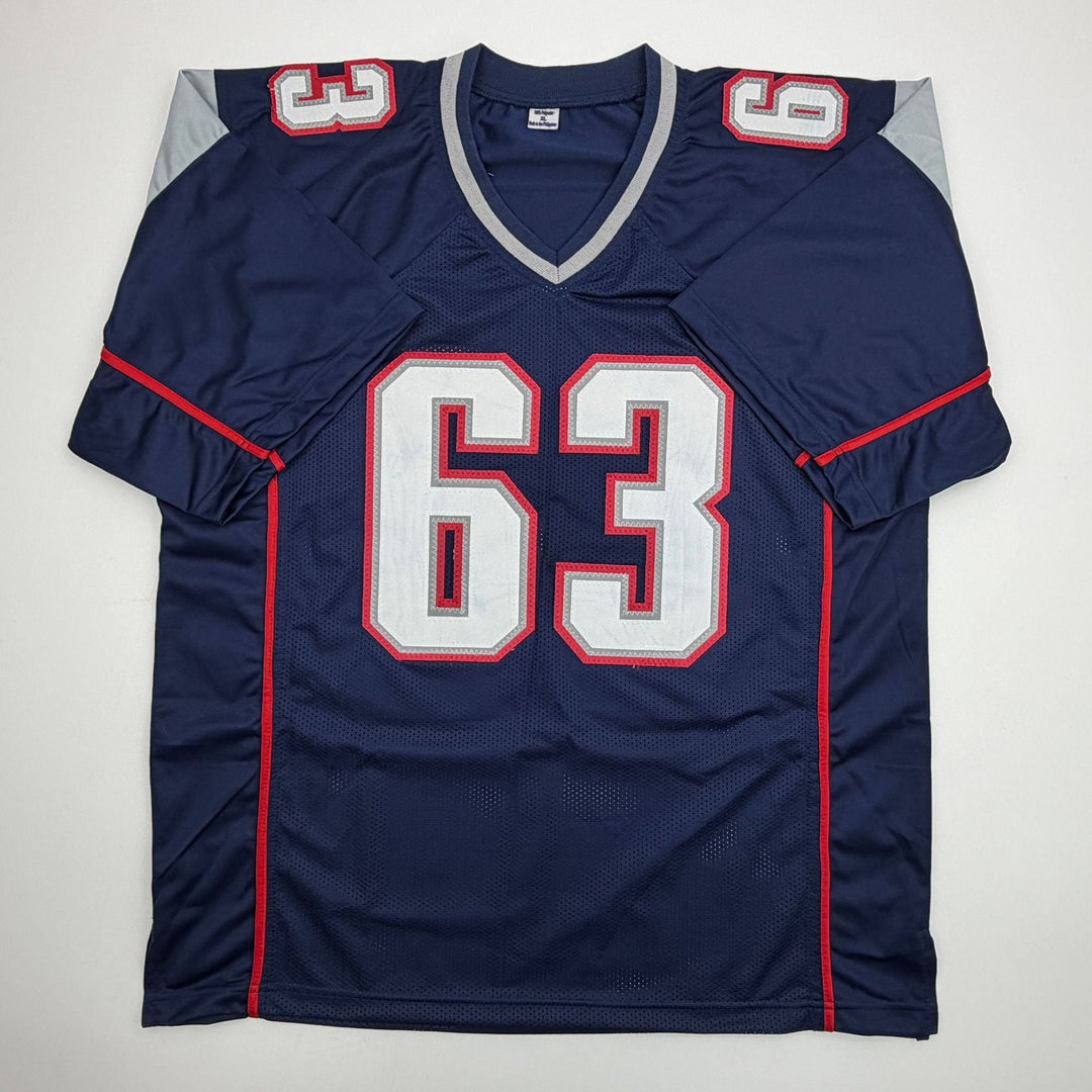 Autographed/Signed Joe Andruzzi New England Navy Blue Football Jersey JSA COA