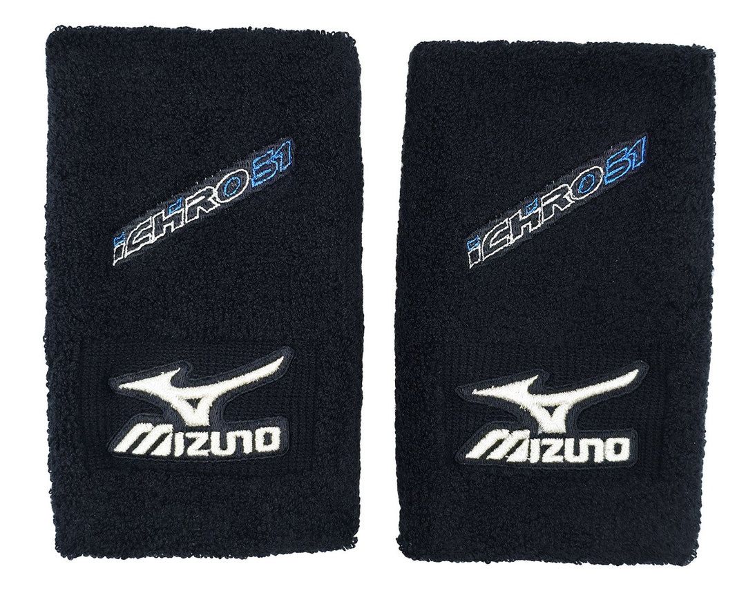 Ichiro Suzuki Unsigned Game Used Black Blue Mizuno Wristbands (Pair) Mariners