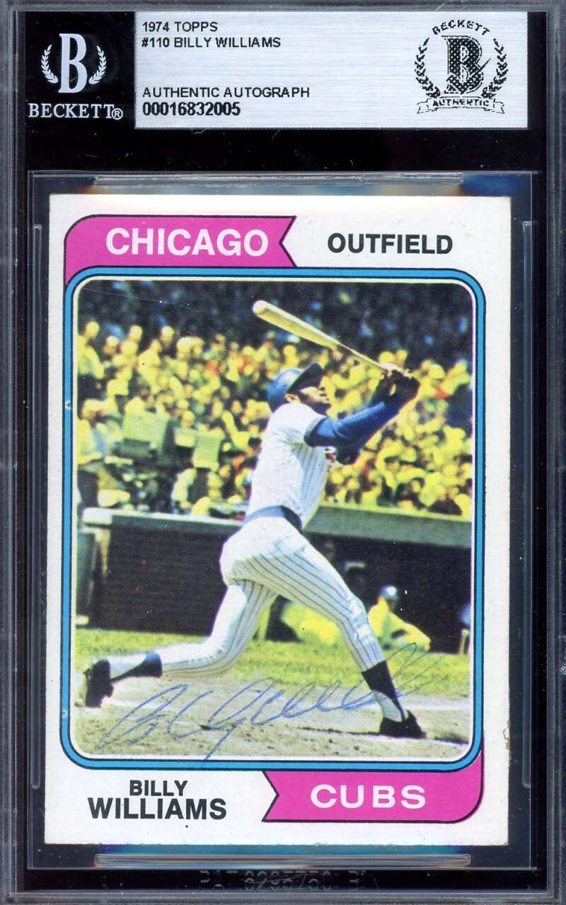 Billy Williams Beckett BAS Vintage Signed 1974 Topps Autograph