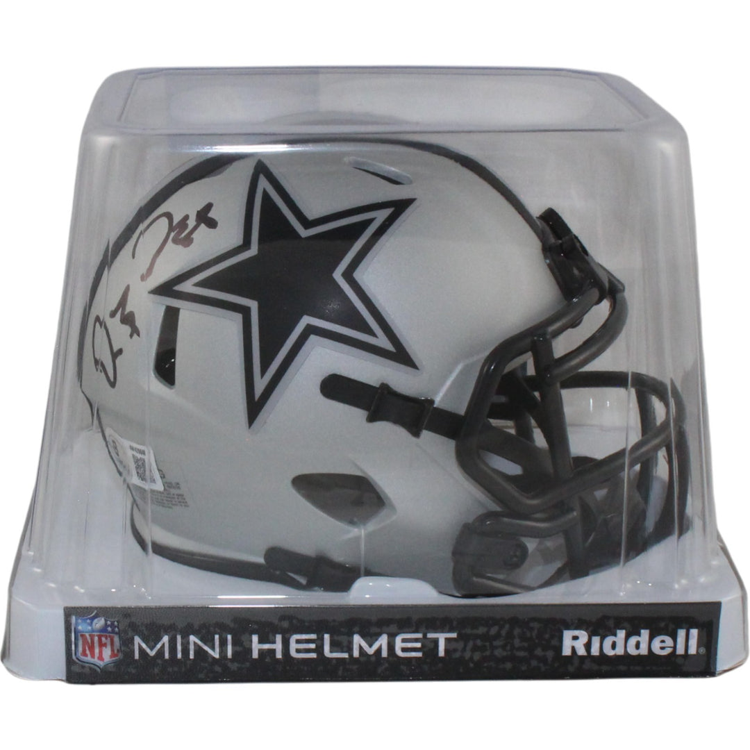 Dez Bryant Autographed Dallas Cowboys Rave Mini Helmet Beckett Witness 55044