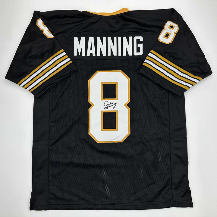 Facsimile Autographed Archie Manning New Orleans Black Reprint Jersey Men's XL