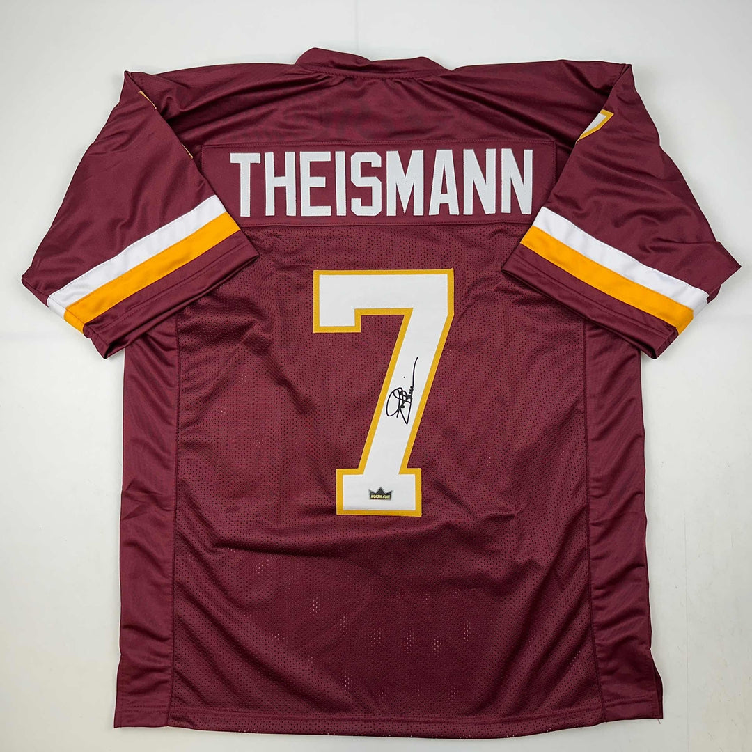 Facsimile Autographed Joe Theismann Washington Red Reprint Jersey Size Men's XL