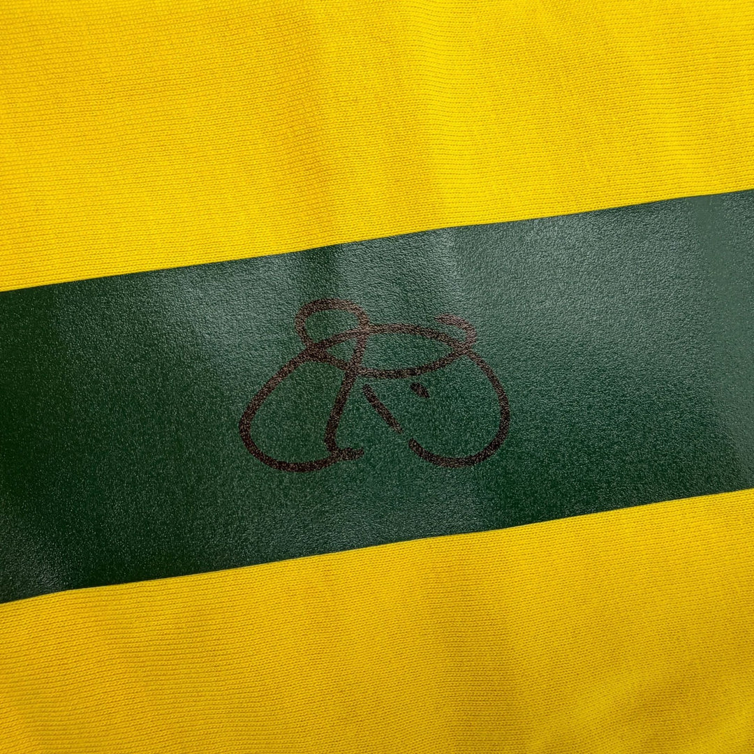 Autographed/Signed Romario Brazil Yellow Soccer Futbol Jersey Beckett BAS COA