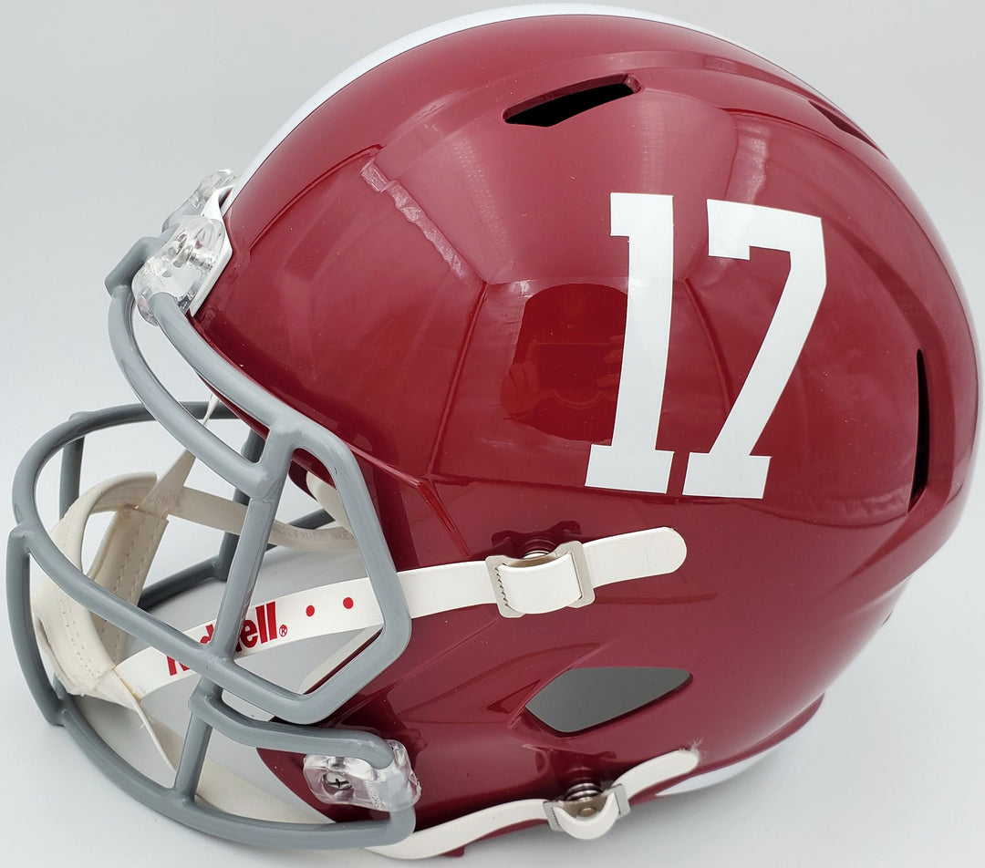 Devonta Smith Signed Alabama Crimson Tide Full Size Speed Replica Helmet Beckett