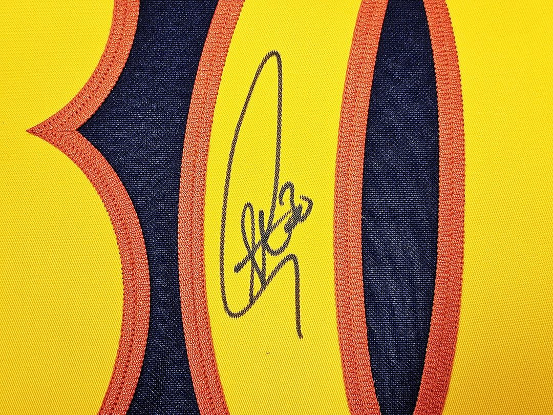 Stephen Curry Auto Blue AUTH Mitchell Ness 09-10 Warriors Rookie Jersey 44 L JSA