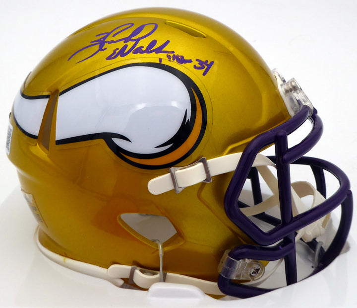 Herschel Walker Signed Vikings Yellow Flash Speed Mini Helmet Beckett #WS27098