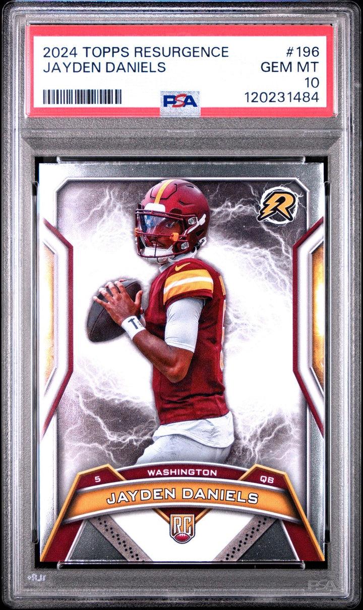 Graded 2024 Topps Resurgence Jayden Daniels #196 Rookie RC Football Card PSA 10