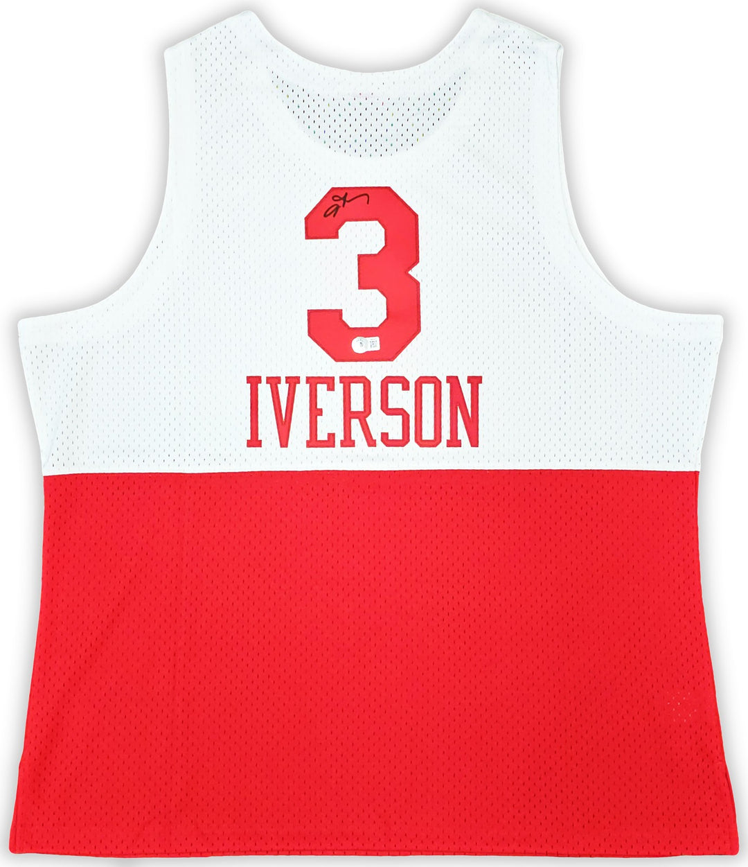 76ers Allen Iverson Auto White Red Auth Mitchell Ness 03 Swingman Jersey 2X BAS