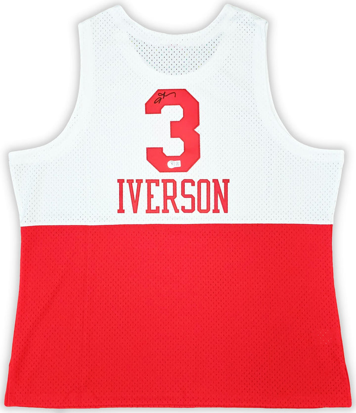 76ers Allen Iverson Auto White Red Auth Mitchell Ness 03 Swingman Jersey 2X BAS