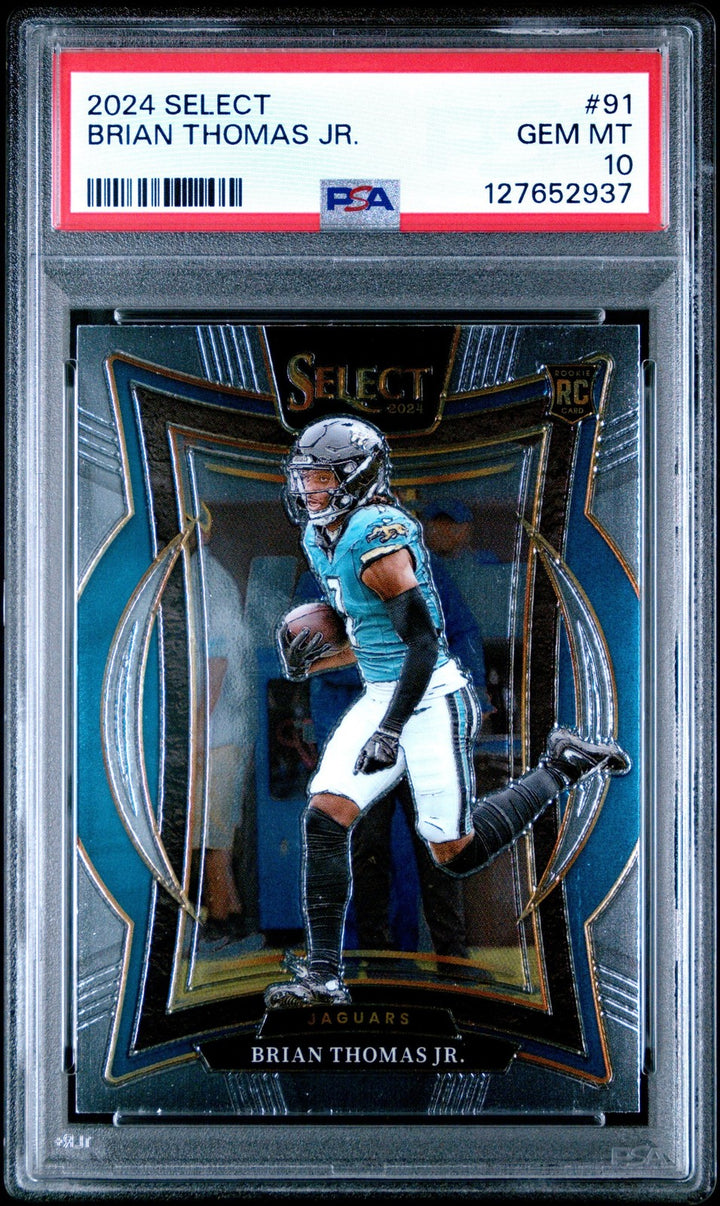 Graded 2024 Panini Select Brian Thomas Jr. #91 Rookie Card PSA 10
