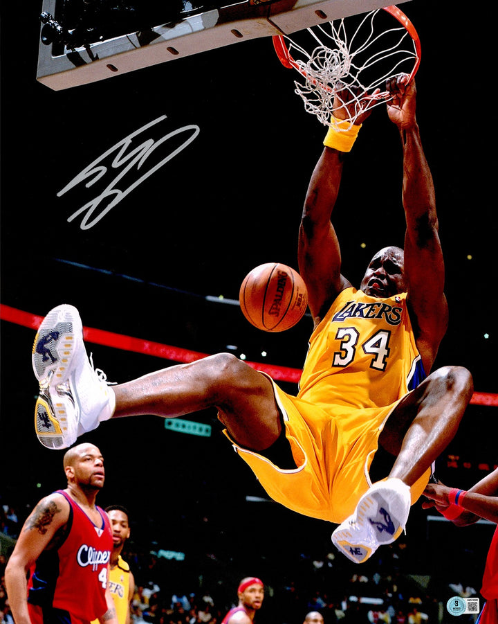 Shaquille Shaq O'Neal Signed 16x20 Photo Los Angeles Lakers Beckett Witness