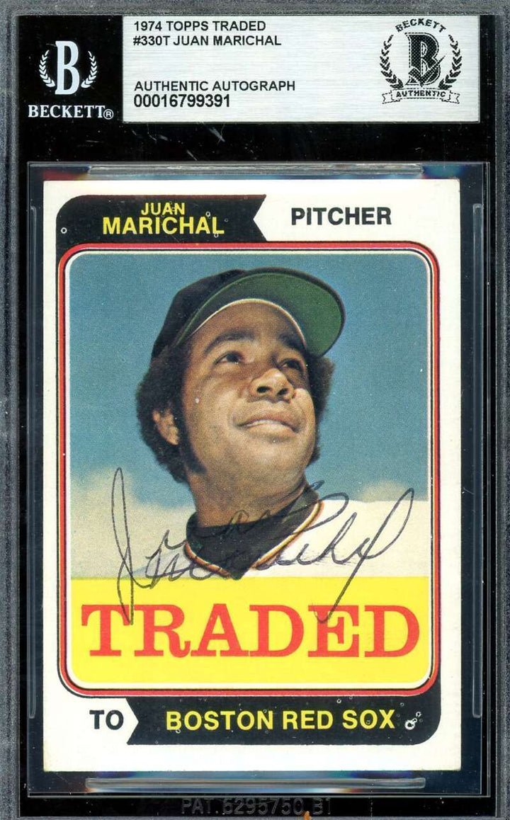 Juan Marichal Beckett BAS Vintage Signed 1974 Topps Traded Autograph