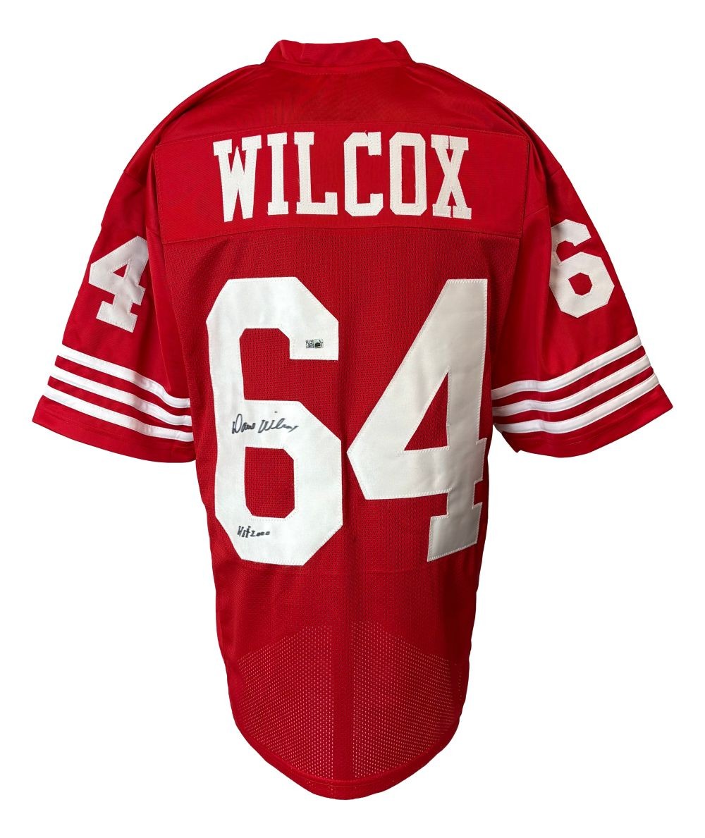 Dave Wilcox San Francisco Signed Red Football Jersey HOF 2000 Sports Integrity