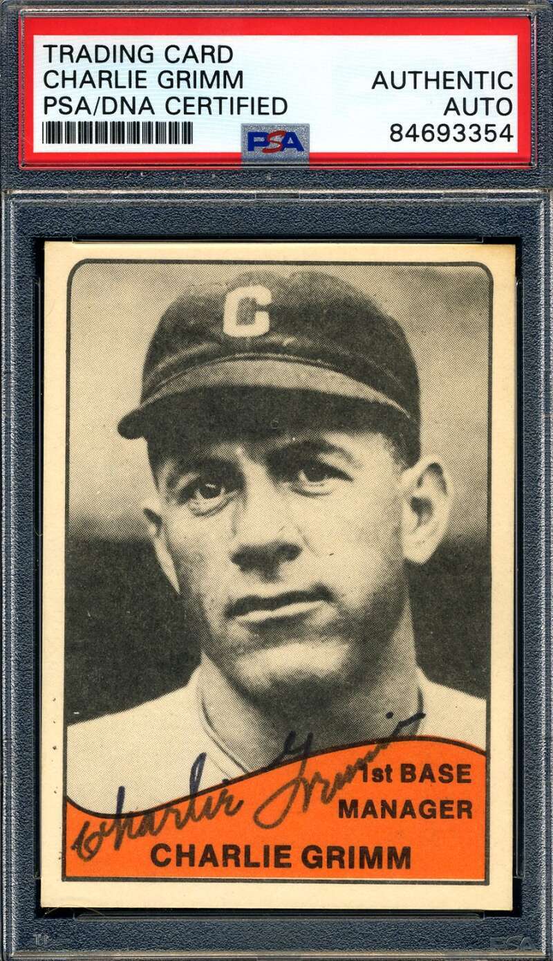Charlie Grimm PSA DNA Signed 1979 TCMA Autograph